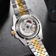 Мужские часы Pagani Design PD-1662 Silver-Gold с сапфировым стеклом и механикой GMT