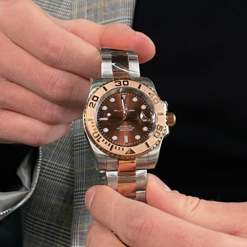 Мужские механические часы Pagani Design PD-1651 Gold с сапфировым стеклом и механизмом Seiko NH35