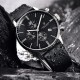 Мужские часы Pagani Design PD-2720 Silver-Black-Black с хронографом SEIKO VK67 и кожаным ремешком