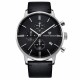 Мужские часы Pagani Design PD-2720 Silver-Black-Black с хронографом SEIKO VK67 и кожаным ремешком