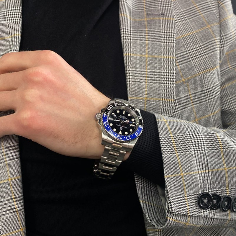 Мужские механические часы Pagani Design PD-1662 Silver-Blue-Black с GMT и сапфировым стеклом