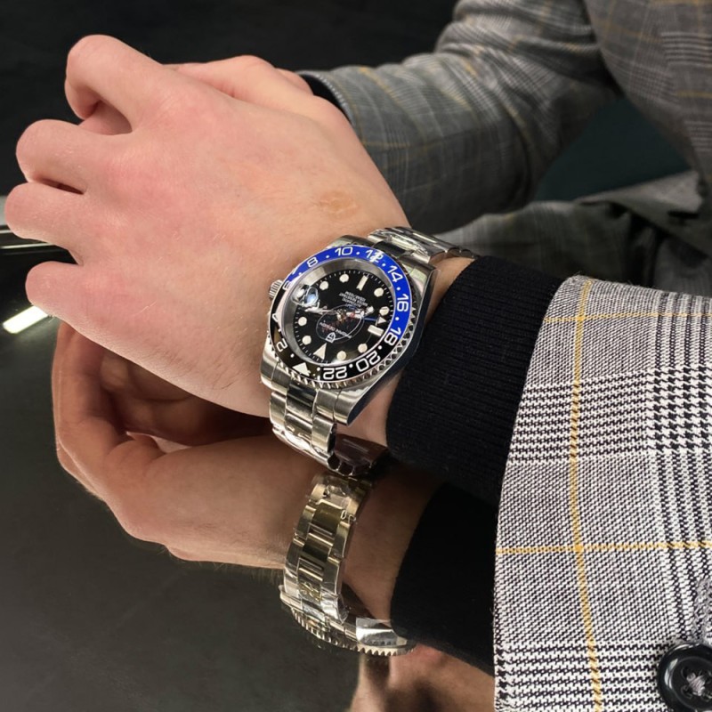 Мужские механические часы Pagani Design PD-1662 Silver-Blue-Black с GMT и сапфировым стеклом