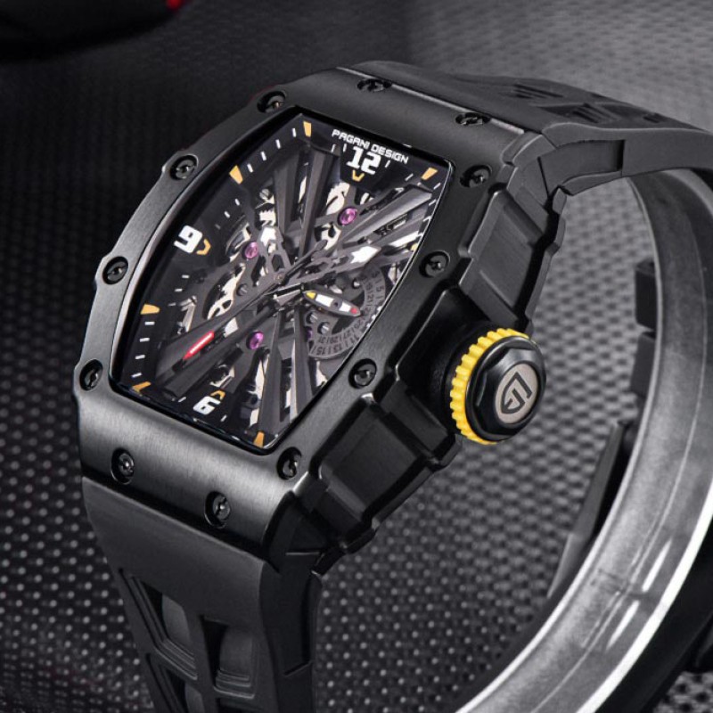 Мужские часы Pagani Design PD-1738 All Black с сапфировым стеклом и японским механизмом SEIKO VH65