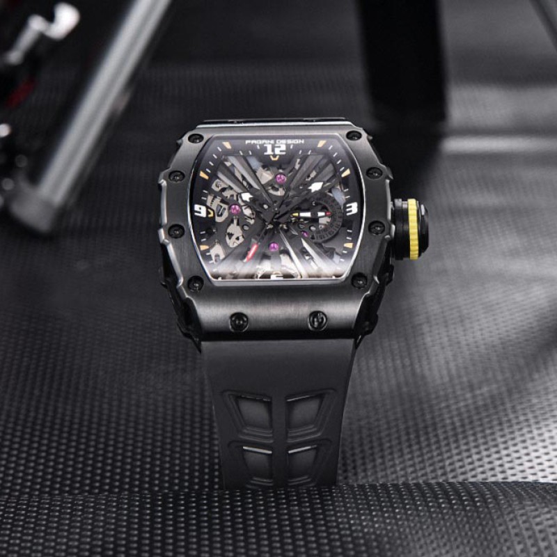Мужские часы Pagani Design PD-1738 All Black с сапфировым стеклом и японским механизмом SEIKO VH65