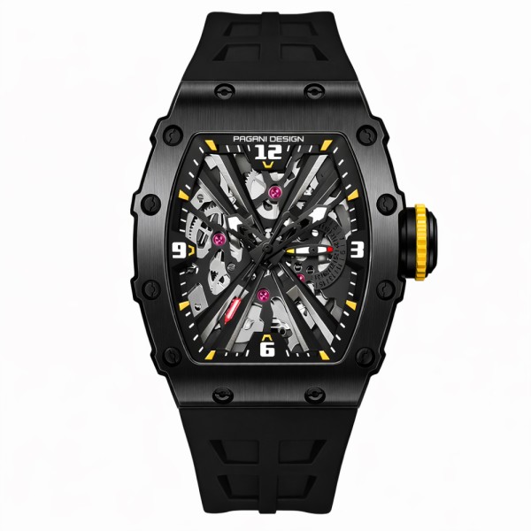 Мужские часы Pagani Design PD-1738 All Black с сапфировым стеклом и японским механизмом SEIKO VH65
