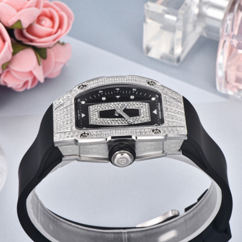 Жіночий годинник Pagani Design PD-YS013 Silver-Black з сапфіровим склом та механізмом Ronda 762