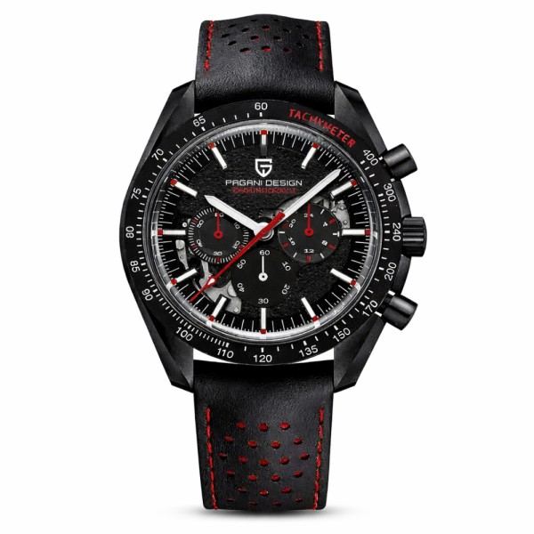 Мужские часы Pagani Design PD-1779 Black-Red с сапфировым стеклом и механизмом Seiko VK63
