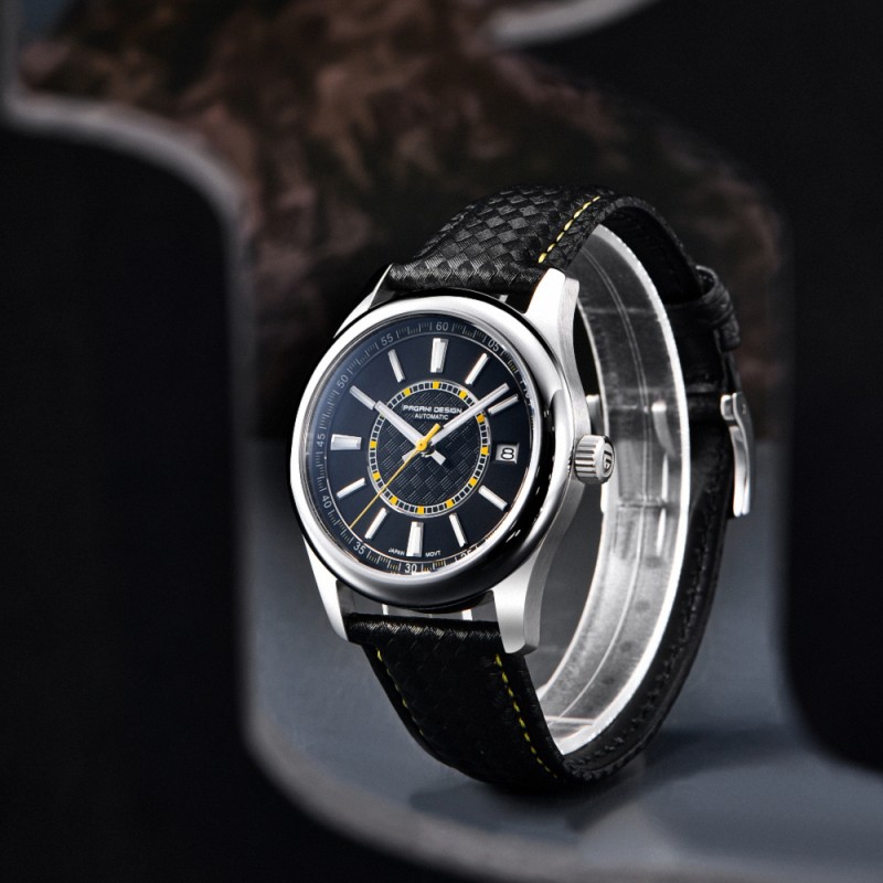Чоловічий механічний годинник Pagani Design PD-1778 Silver-Yellow з сапфіровим склом та механізмом Seiko NH35