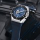 Мужские механические часы Pagani Design PD-YS010 Silver-Blue с сапфировым стеклом и автоподзаводом