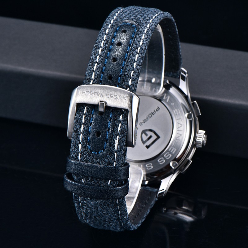 Чоловічий годинник Pagani Design PD-1781 Blue-Silver-Blue з сапфіровим склом та хронографом
