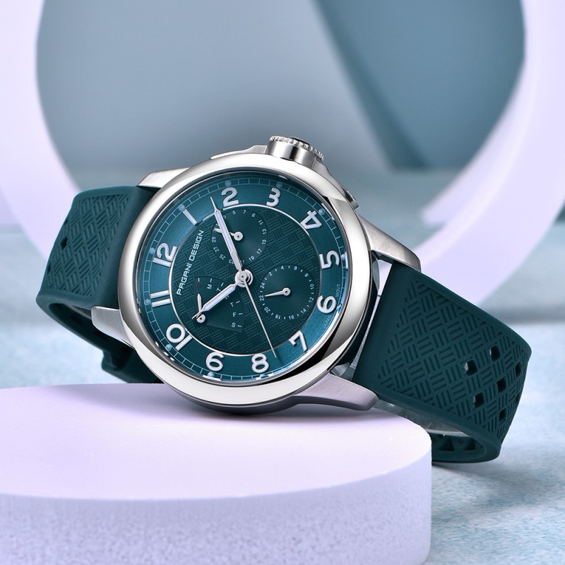 Чоловічий годинник Pagani Design PD-1780 Blue-Silver-Blue з сапфіровим склом та японським механізмом VH88