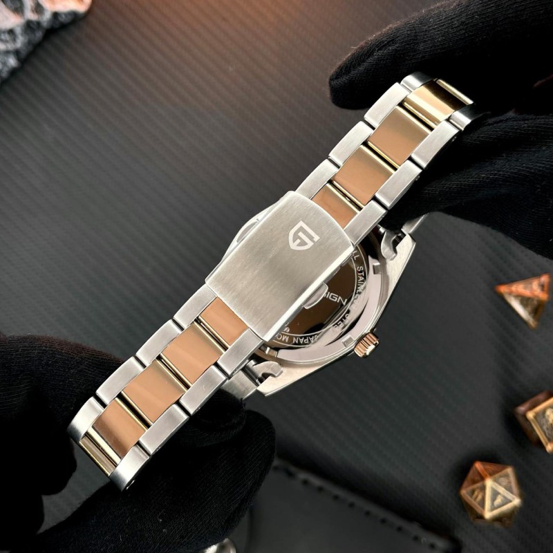 Мужские часы Pagani Design PD-1794M Silver-Rose Gold-White с сапфировым стеклом и механизмом Miyota