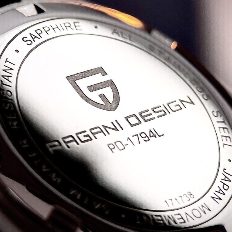 Жіночий годинник Pagani Design PD-1794L Silver-Rose Gold-Blue з сапфіровим склом та механізмом Miyota