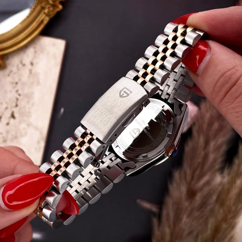 Жіночий годинник Pagani Design PD-1794L Silver-Rose Gold-Red з сапфіровим склом та японським механізмом