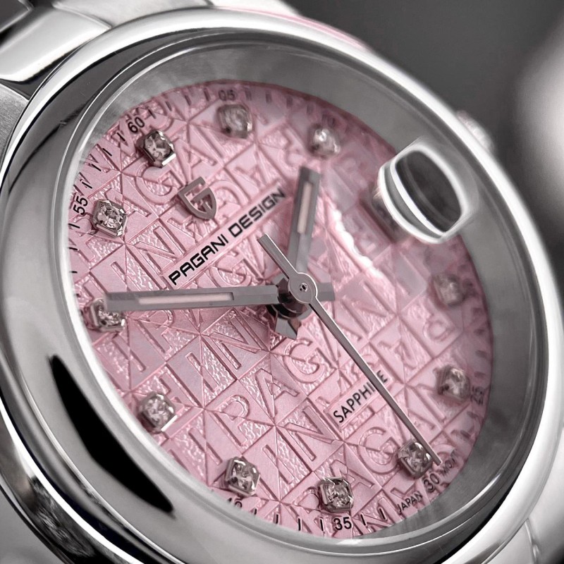 Жіночий годинник Pagani Design PD-1794L Silver-Pink з сапфіровим склом та японським механізмом Miyota