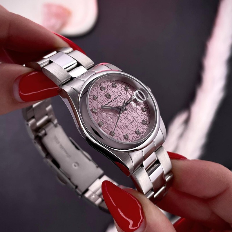 Жіночий годинник Pagani Design PD-1794L Silver-Pink з сапфіровим склом та японським механізмом Miyota