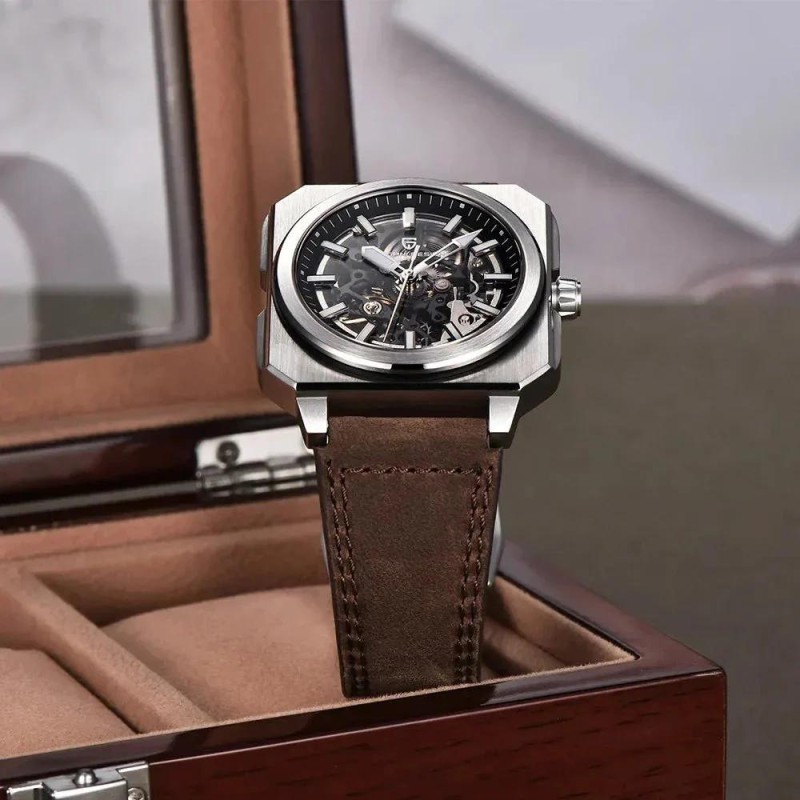 Мужские механические часы Pagani Design PD-1791 Brown-Silver-Black с автоподзаводом и сапфировым стеклом
