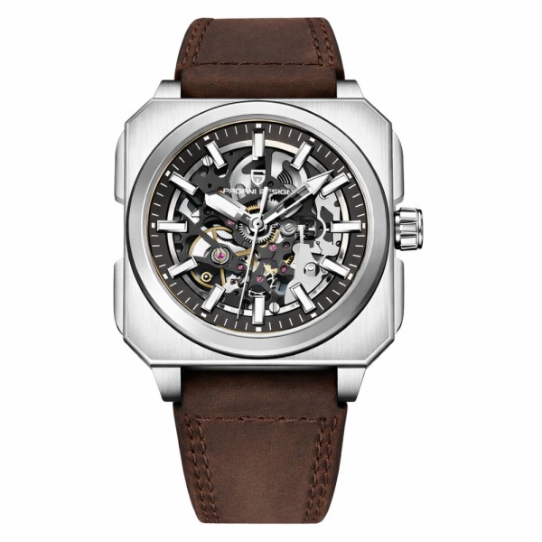 Мужские механические часы Pagani Design PD-1791 Brown-Silver-Black с автоподзаводом и сапфировым стеклом