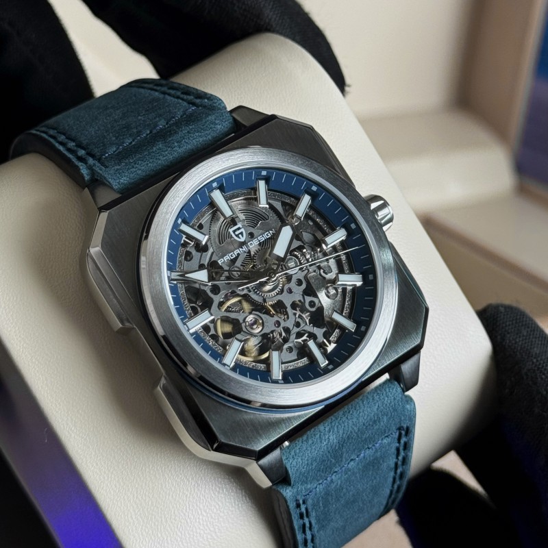 Мужские часы Pagani Design PD-1791 Blue-Silver с сапфировым стеклом и автоподзаводом