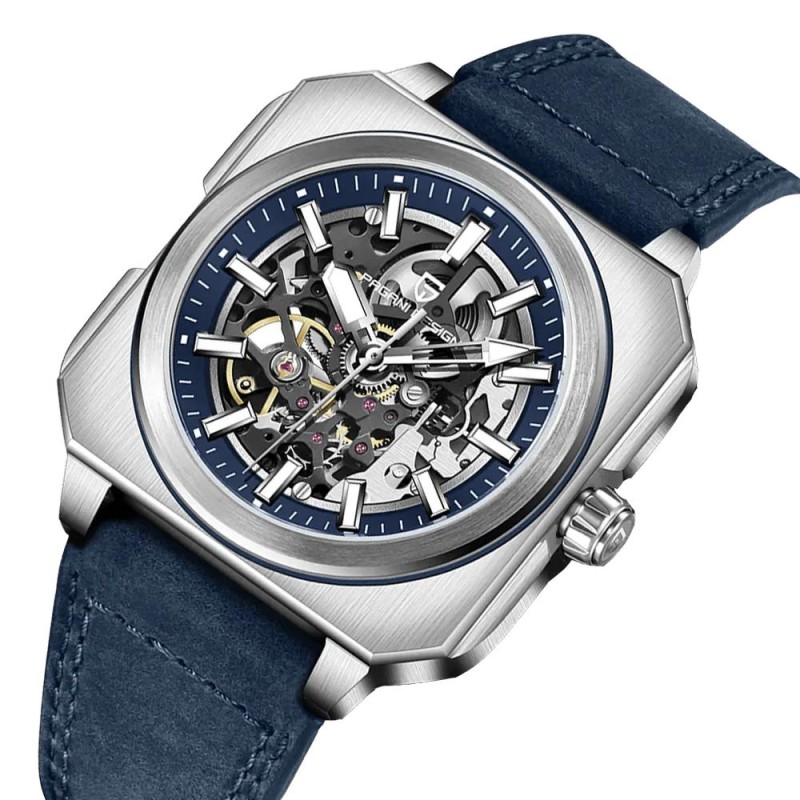 Мужские часы Pagani Design PD-1791 Blue-Silver с сапфировым стеклом и автоподзаводом
