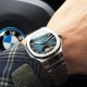Мужские часы Pagani Design PD-YS025 Silver-Blue с сапфировым стеклом и автоподзаводом