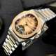 Мужские часы Pagani Design PD-YS025 Silver-Gold-Light Brown с сапфировым стеклом и автоподзаводом