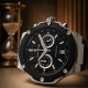 Мужские часы Pagani Design PD-YS032 Silver-Black-Black Rubber с сапфировым стеклом и хронографом