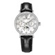 Жіночий годинник Pagani Design PD-1789 Silver-White-Black Leather з сапфіровим склом та фазами Місяця