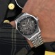 Мужские механические часы Skrox 7049 Silver-Black с автоподзаводом и стальным браслетом