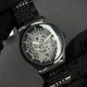 Мужские механические часы Skrox 7049 Black с автоподзаводом и стальным браслетом