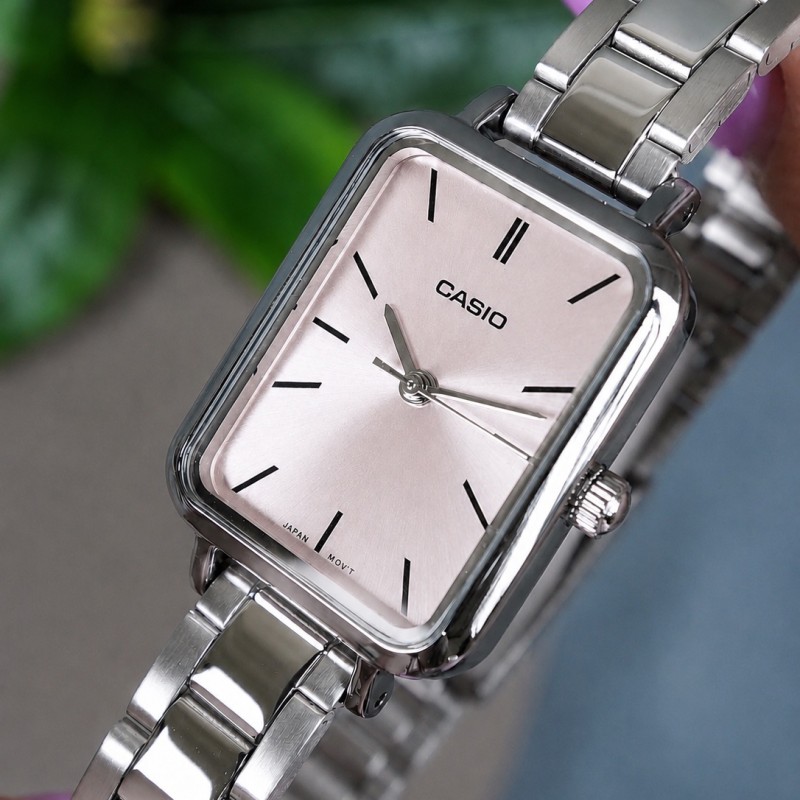 Женские часы Casio LTP-V009D-4E — классическая модель с розовым циферблатом и минеральным стеклом