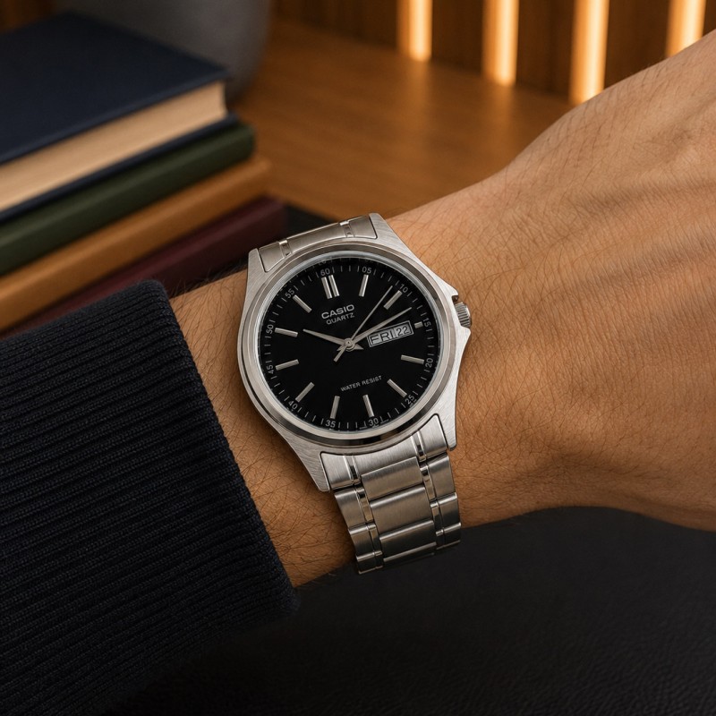 Чоловічий годинник Casio MTP-1239D-1A Classic з нержавіючої сталі та відображенням дати