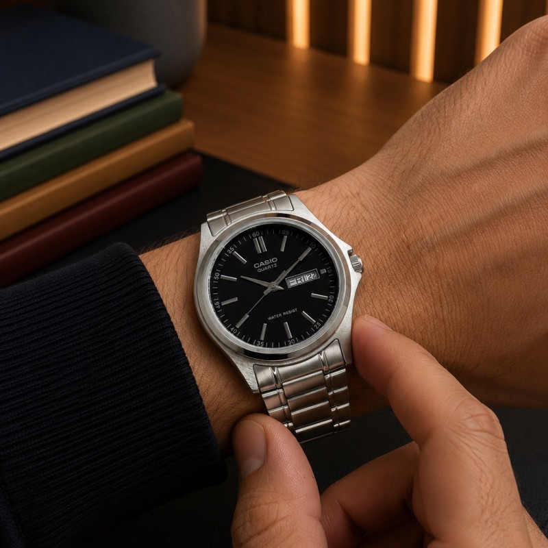 Чоловічий годинник Casio MTP-1239D-1A Classic з нержавіючої сталі та відображенням дати