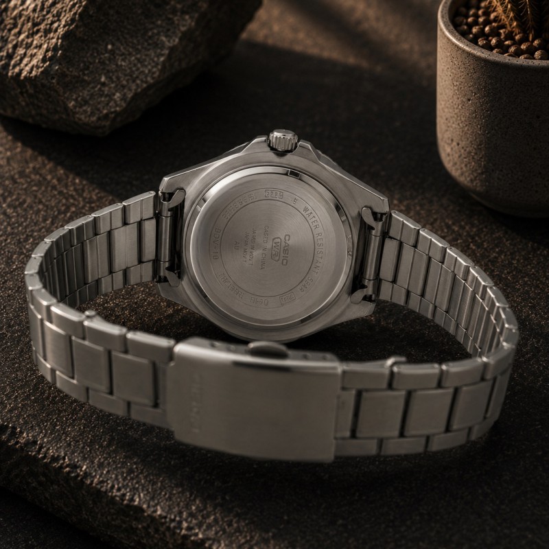Чоловічий годинник Casio MDV-10D-1A1 класичний сталевий браслет водонепроникність 5 ATM
