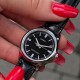 Женские часы Casio LTP-V005L-1A в классическом стиле с черным кожаным ремешком и минеральным стеклом