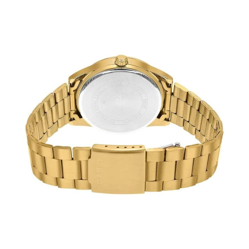 Мужские часы Casio MTP-VD03G-1A Classic в золотистом корпусе с черным циферблатом