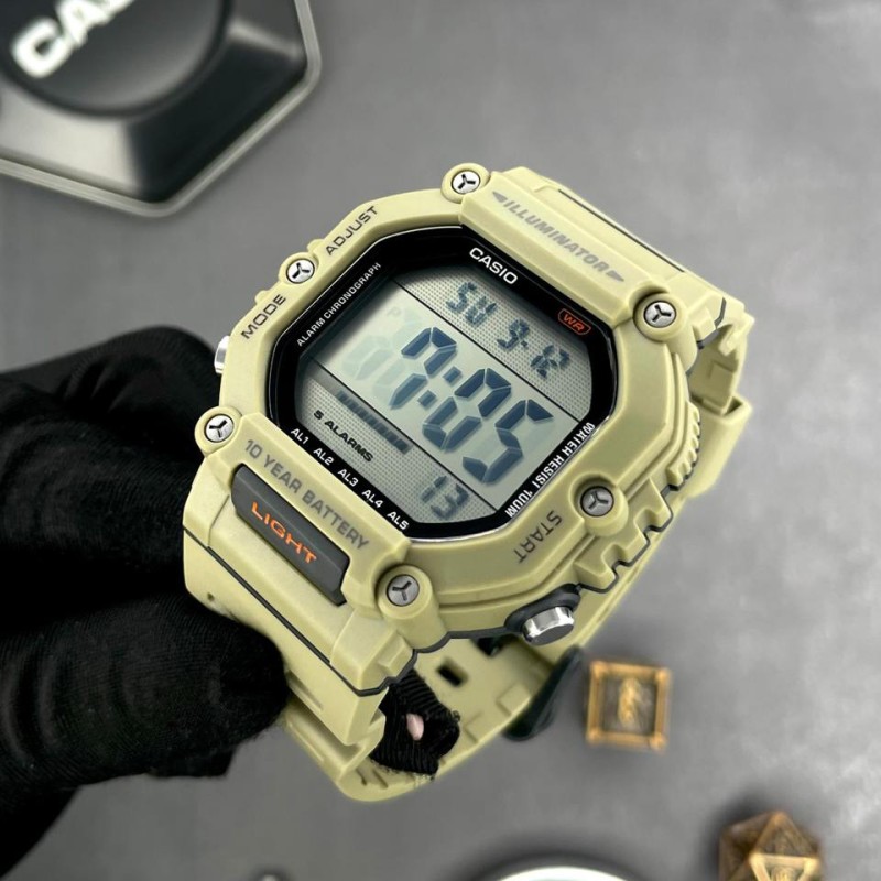 Мужские часы Casio AE-1600H-5A — Спортивная модель с водозащитой 10 ATM и электронным дисплеем
