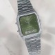 Чоловічий годинник Casio AQ-230A-3A — Сріблястий браслет та зелений циферблат, стрілково-електронний