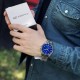 Мужские часы Casio Edifice EFV-100D-2A с синим циферблатом и стальным браслетом