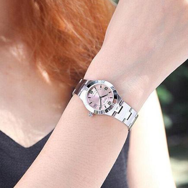Жіночий годинник Casio LTP-1241D-4A у класичному стилі з рожевим циферблатом та мінеральним склом