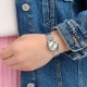 Жіночий годинник Casio LTP-V002D-7A з календарем, класичний сріблястий браслет
