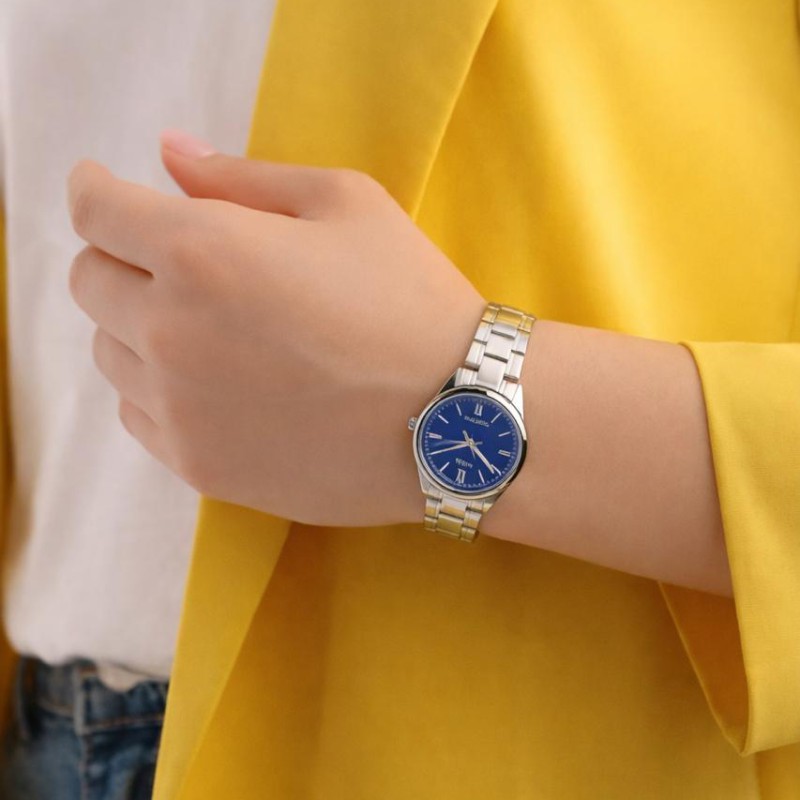 Женские часы Casio LTP-V005D-2B2 оригинал с синим циферблатом и минеральным стеклом