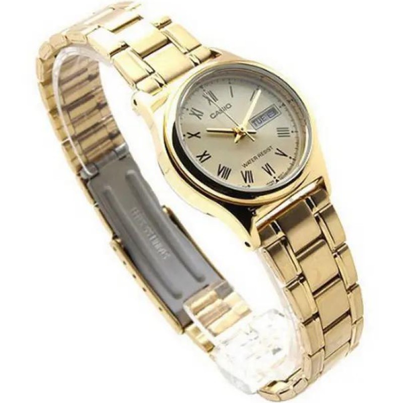 Женские часы Casio LTP-V006G-9B в золотистом цвете с металлическим браслетом и минеральным стеклом