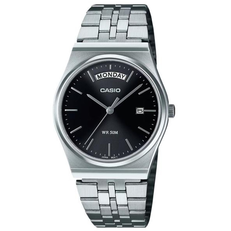 Чоловічий годинник Casio MTP-B146D-1A з нержавіючої сталі та мінеральним склом у класичному стилі