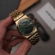 Чоловічий годинник Casio MTP-B146G-3A з зеленим циферблатом та золотистим браслетом