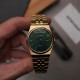 Чоловічий годинник Casio MTP-B146G-3A з зеленим циферблатом та золотистим браслетом