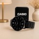 Чоловічий годинник Casio MTP-VT01B-1B з мінеральним склом та чорним сталевим браслетом