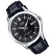 Чоловічий годинник Casio MTS-100L-1A з сапфіровим склом та шкіряним ремінцем