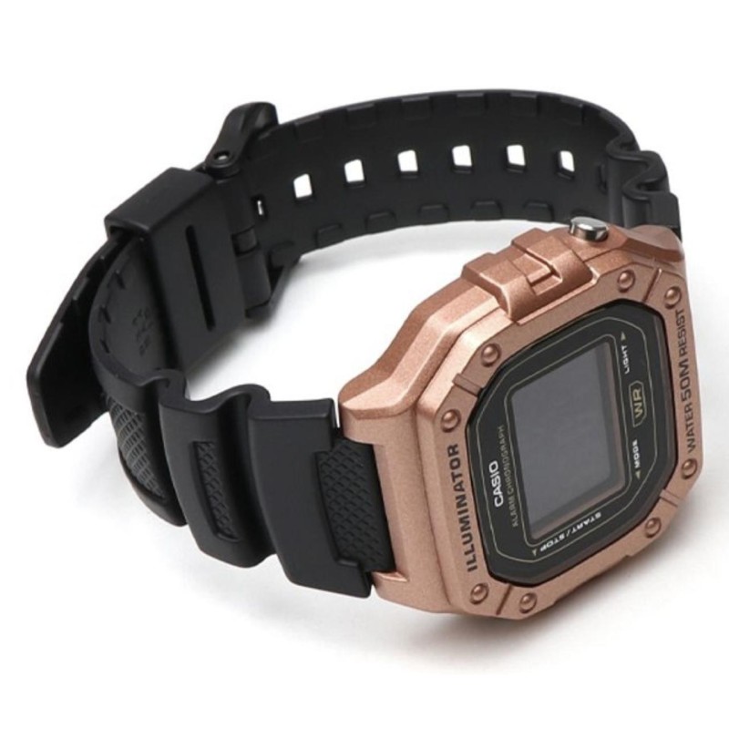 Мужские часы Casio W-218HM-5A — Спортивная классика с электронным циферблатом и подсветкой