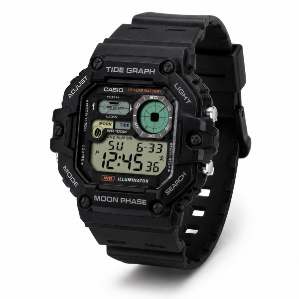 Чоловічий годинник Casio WS-1700H-1A спортивний з електронним циферблатом та водозахистом 10 ATM